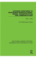 Japanese Investment in Manchurian Manufacturing, Mining, Transportation, and Communications, 1931-1945
