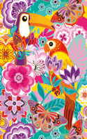 Car Pintos Birds, Butterflies & Flowers Lined Notebook