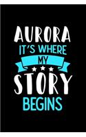 Aurora It's Where My Story Begins: Aurora Graph Paper Notebook with 120 pages 6x9 perfect as math book, sketchbook, workbook and diary