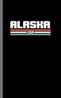 Alaska USA: Retro Colors Alaskan Patriotic Alaskan USA America Gift (6"x9") Lined notebook Journal to write in