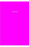 Fuchsia Colored Blank Bound Notebook/Journal, 6x9 in, 100 pages.
