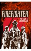 Notebook Firefighter Squad: Notebook Firefighter Squad with cool Cover. 150 blank sheets with dotgrid, 9 X 6 inches ( 15,24 cm X 22,86 cm )
