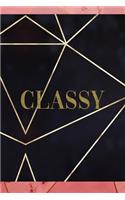 Classy: Notebook Journal Composition Blank Lined Diary Notepad 120 Pages Paperback Gold Prism Classy