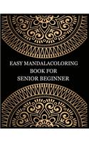 Easy mandala coloring book for senior beginner