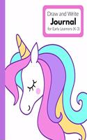Draw and Write Journal for Early Learners (K-3): Unicorn Dashed Midline Composition Notebook