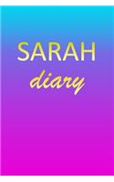 Sarah: Journal Diary Personalized First Name Personal Writing Letter S Blue Purple Pink Gold Effect Cover Daily Diaries for Journalists & Writers Journalin