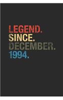 Legend Since December 1994: Graph Ruled Notebook / Journal (6" X 9" - 5 X 5 Graph Ruled) - 25 years old Birthday Gift and 25th Anniversary Gift for Women And Men