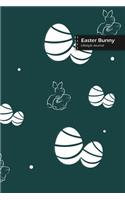 Easter Bunny Lifestyle Journal, Blank Write-in Notebook, Dotted Lines, Wide Ruled, Size (A5) 6 x 9 In (Olive Green)