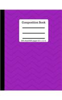 Composition Book 200 Sheet/400 Pages 8.5 X 11 In.: Purple Zigzag Wide Ruled Lined Book Writing Notebook for School