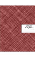 2019 - 2020 Weekly Planner: Matte Burgundy Purple Crosshatch Cover January 2019 - December 2019 Daily Plan Days Set Goals Datebook Calendar Schedule