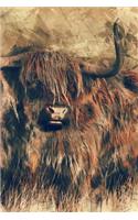 Cool Painting of a Highland Scottish Cow Journal: Take Notes, Write Down Memories in this 150 Page Lined Journal