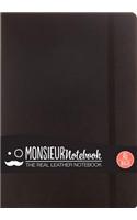 Monsieur Notebook Leather Journal - Black Ruled Large A5