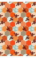Bullet Journal Notebook Honey Bees Pattern 3: 112 Page Numbered Graph Style Grid Bullet Journal with Index Pages and Key Pages in Portable 6 X 9 Size.