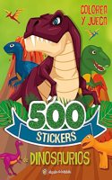 500 stickers de dinosaurios colorea y juega aavv