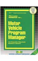 Motor Vehicle Program Manager: Passbooks Study Guide