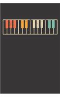 Notebook: Piano Musical Instrument Retro Dot Grid 6x9 120 Pages Journal