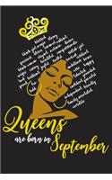 Queens Are Born In September: Queens Are Born In September Gift 6x9 Journal Gift Notebook with 125 Lined Pages