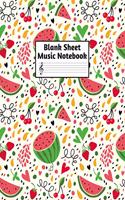 Blank Sheet Music Notebook: Easy Blank Staff Manuscript Book Large 8.5 X 11 Inches Musician Paper Wide 12 Staves Per Page for Piano, Flute, Violin, Guitar, Trumpet, Drums, Cell