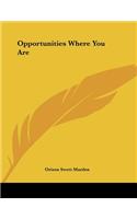 Opportunities Where You Are