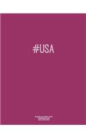 Notebook for Cornell Notes, 120 Numbered Pages, #USA, Plum Cover: For Taking Cornell Notes, Personal Index, 8.5"x11", Hashtag Series, Genius Edition
