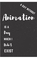 Animation Notebook Black Cover: Funny Gifts Ideas for Men/Women on Birthday Retirement or Christmas - Humorous Lined Journal to Writing