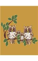 Owl Composition Notebook: : Lined and Blank Paper For Writing for Students