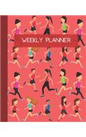 Weekly Planner: Running Jogging Cover 8x10" 120 Pages/60 Weeks Checklist Planning Undated Organizer & Journal - Christmas Gifts