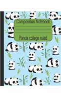 Panda college ruled composition notebook