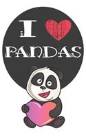 I Heart Pandas: A Cute Panda Lovers Journal / Notebook / Diary Perfect for Birthday Present or Christmas Gift Great for kids, Teens or Students(6x9 - 110 Blank Line