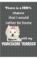 There is a 100% chance that I would rather be home with my Yorkshire Terrier
