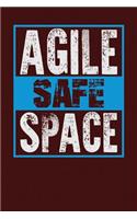 Agile Safe Space: Dark Red, White & Blue Design, Blank College Ruled Line Paper Journal Notebook for Project Managers and Their Families. (Agile and Scrum 6 x 9 inch 