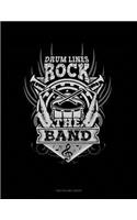 Drum Lines Rock the Band: Unruled Composition Book(1045 Unruled Composition Book)