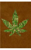 Cannabis Review Journal - Marijuana Words: Brown Leather Look Notebook for Keeping Track of Personal or Medical Marijuana Usage