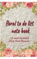 Floral to Do List Note Book