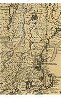 New England Vintage Map Journal Notebook, 50 pages/25 sheets, 4x6