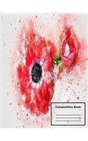Floral Wide Ruled Composition Book