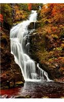Waterfall in an Autumn Landscape Journal: 150 Page Lined Notebook/Diary