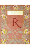 Monogram "R" Sketchbook: Blank Art Pad Notebook Journal(18 Monogram Nouveauthree 150 Sketch)
