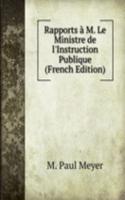 Rapports a M. Le Ministre de l'Instruction Publique (French Edition)