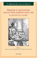 Feminites Et Masculinites Dans Le Texte Narratif Avant 1800