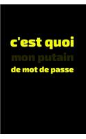 C'est Quoi Mon Putain de Mot de Passe: Organiseur d'adresses internet personnel avec des onglets alphabétiques