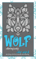 Color Animal Coloring Book - Amazing Patterns Mandala and Relaxing - Wolf