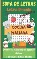 Sopra de letras para adultos. Cocina italiana