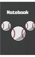 Notebook: Baseball Notes 120 Blank Lined Pages Notebook / Journal (6 X 9) Medium Size
