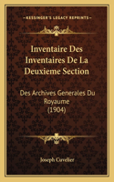 Inventaire Des Inventaires De La Deuxieme Section