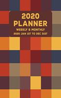 Weekly Monthly 2020 Planner Geometric Checkered Vintage