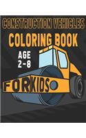 Construction Vehicles Coloring Book For Kids Age 2-8
