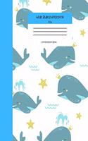 Wide Ruled Fish Notebook Composition Book: Cute Workbook Journal for Kids & Ocean Lovers. 8" x 10" 120 Pages. Vol 2