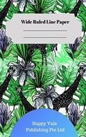 Cute Giraffe Theme Wide Ruled Line Paper