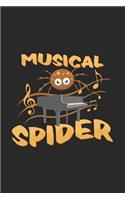 Musical Spider: 6x9 Spiders - lined - ruled paper - notebook - notes